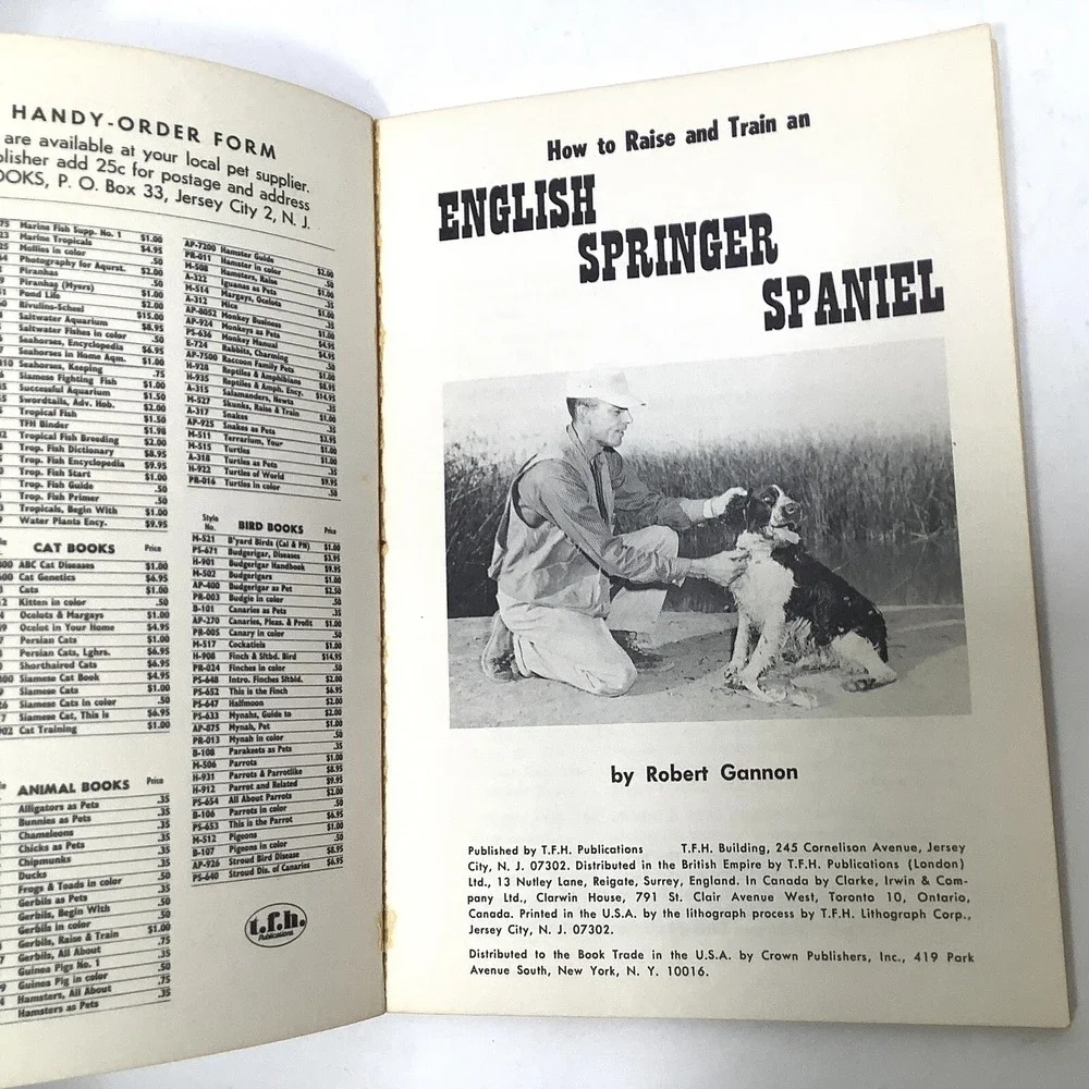 Vtg How to raise and train an English Springer Spaniel Book Robert Gannon 1961‎